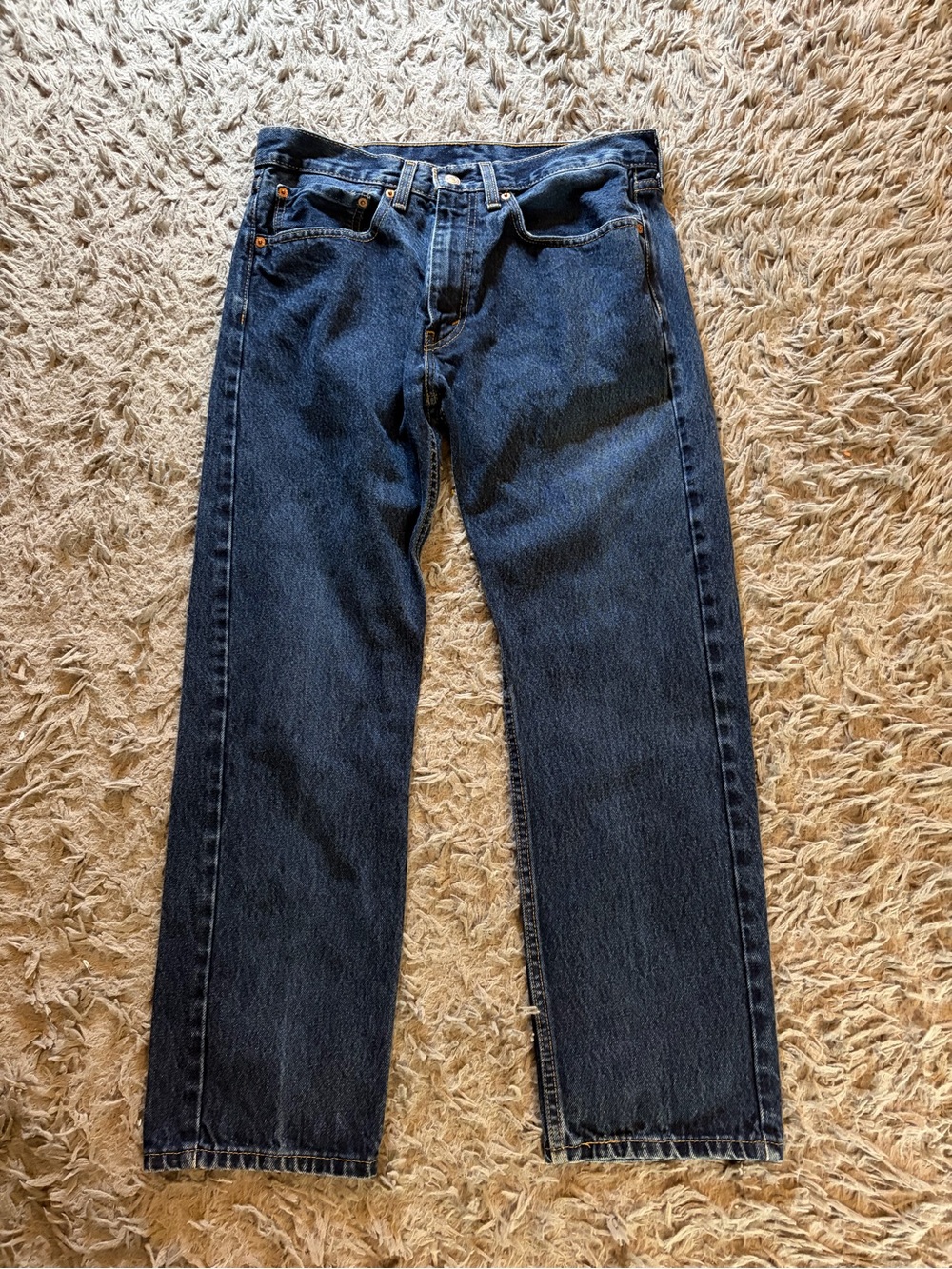 Levis 505 men’s dark wash regular fit jeans sz 34 x 29